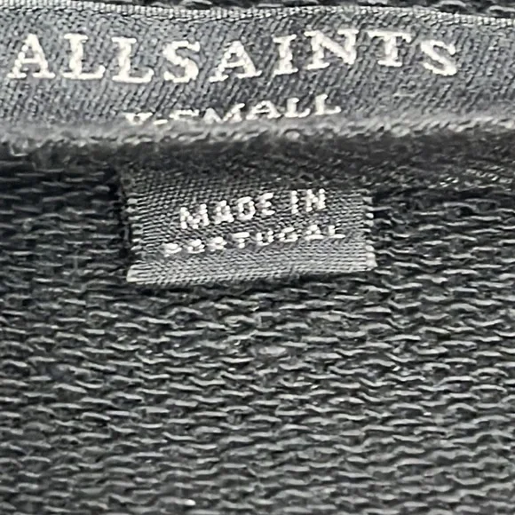 All‎ Saints XS Black 100% Cotton Wrap Cardigan Sweater - Picture 2 of 11